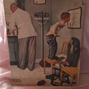 Norman Rockwell "At the Doctor's 1955 canvas print copy 1972 C.P.C.